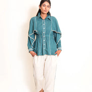Cuttle Set (Top + Pants) Mul Cotton Turquoise Green