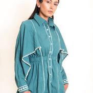 Cuttle Set (Top + Pants) Mul Cotton Turquoise Green