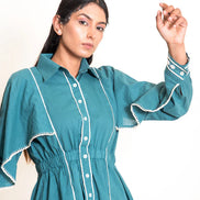 Cuttle Set (Top + Pants) Mul Cotton Turquoise Green