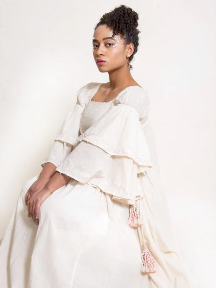Dolph Dress Handwoven – Beige
