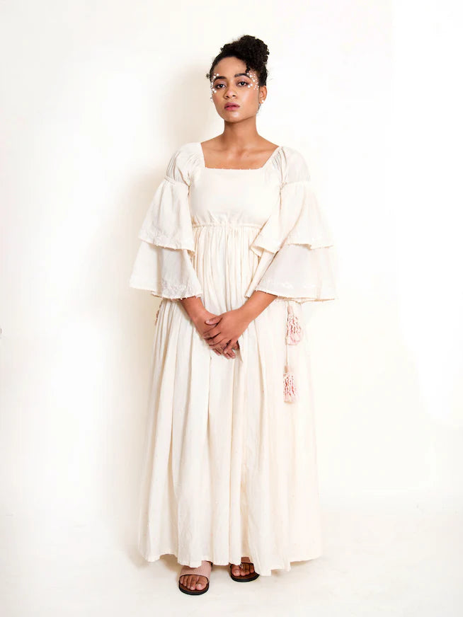 Dolph Dress Handwoven – Beige