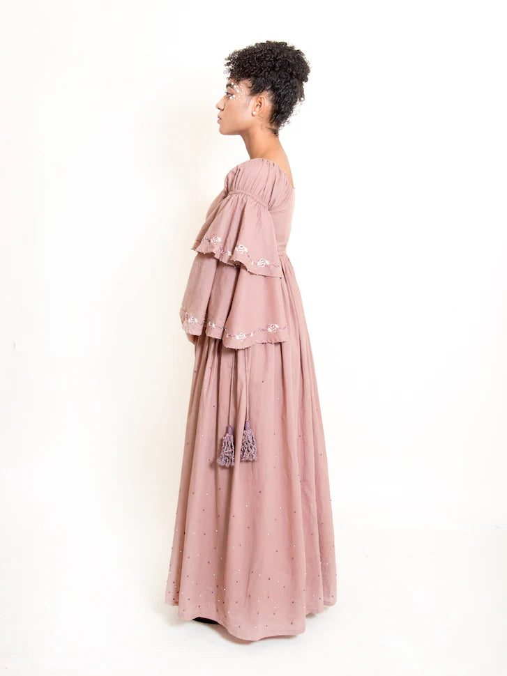 Dolph Dress Handwoven – Ash Pink