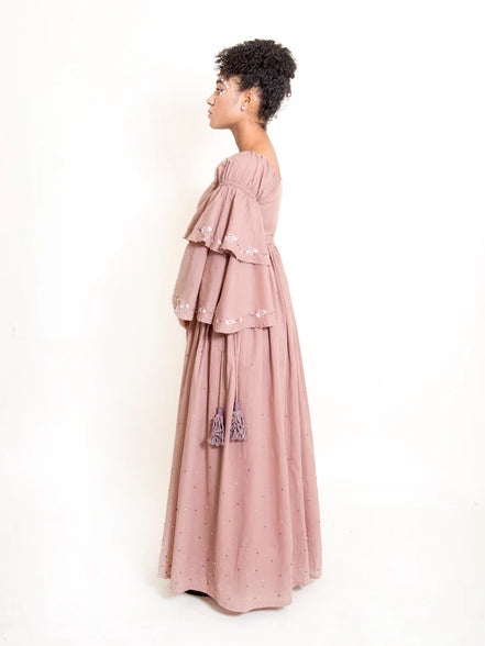 Dolph Dress Handwoven – Ash Pink