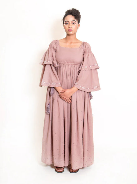 Dolph Dress Handwoven – Ash Pink