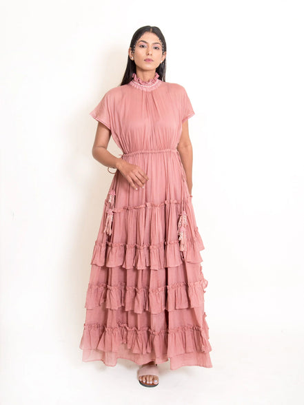 Jellf Dress Mul Cotton - Onion Pink