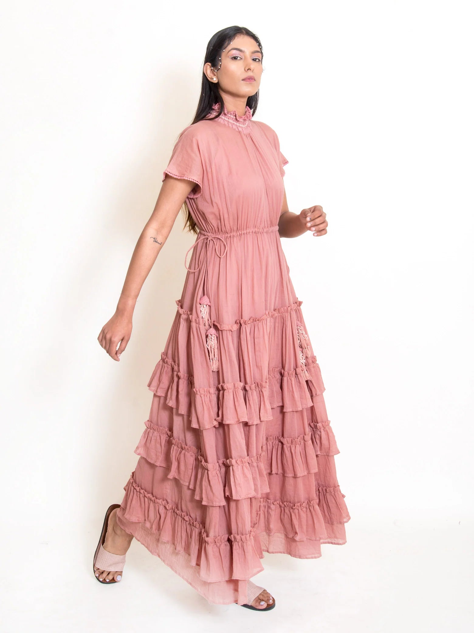 Jellf Dress Mul Cotton - Onion Pink