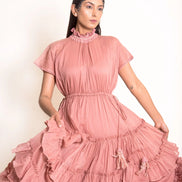 Jellf Dress Mul Cotton - Onion Pink