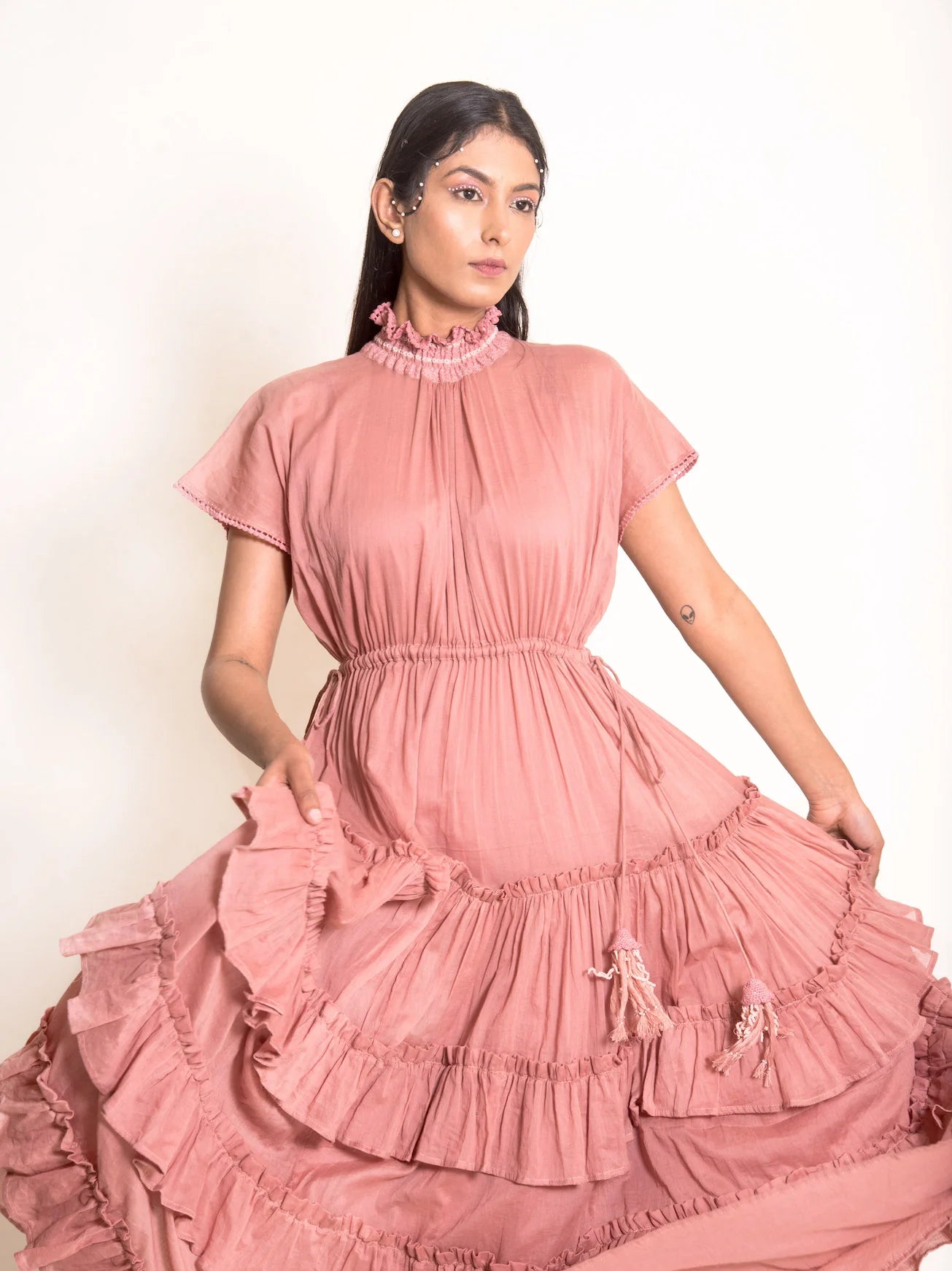 Jellf Dress Mul Cotton - Onion Pink