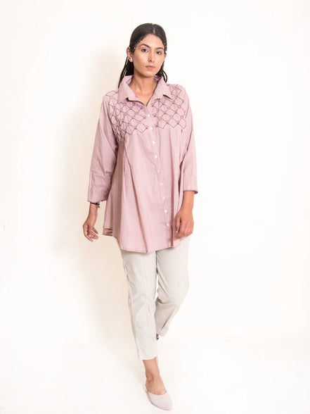 Mone Set (Top + Pants) Mul Cotton Ash Pink