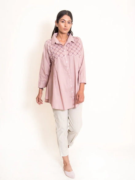 Mone Set (Top + Pants) Mul Cotton Ash Pink
