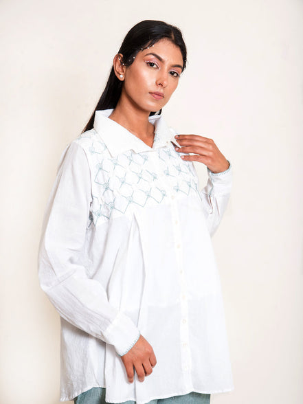 Mone Set (Top + Pants) Mul Cotton White