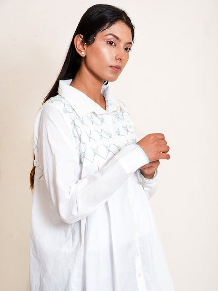 Mone Set (Top + Pants) Mul Cotton White