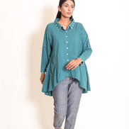 Otter Set (Top + Pants) Mul Cotton Turquoise Green