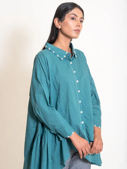 Otter Set (Top + Pants) Mul Cotton Turquoise Green