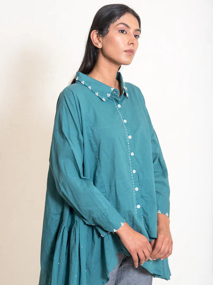 Otter Set (Top + Pants) Mul Cotton Turquoise Green
