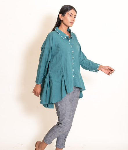 Otter Set (Top + Pants) Mul Cotton Turquoise Green