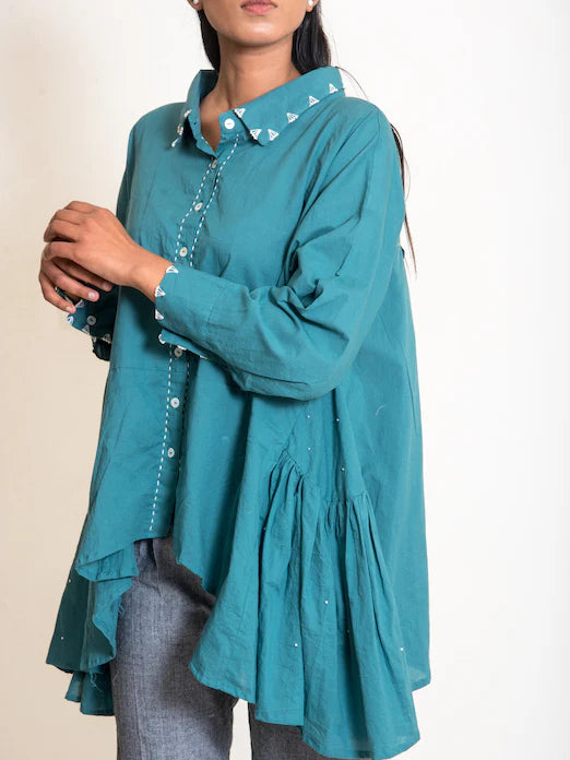 Otter Set (Top + Pants) Mul Cotton Turquoise Green