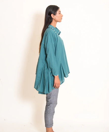 Otter Set (Top + Pants) Mul Cotton Turquoise Green