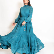 Oys Dress Mul Cotton - Turquoise Green