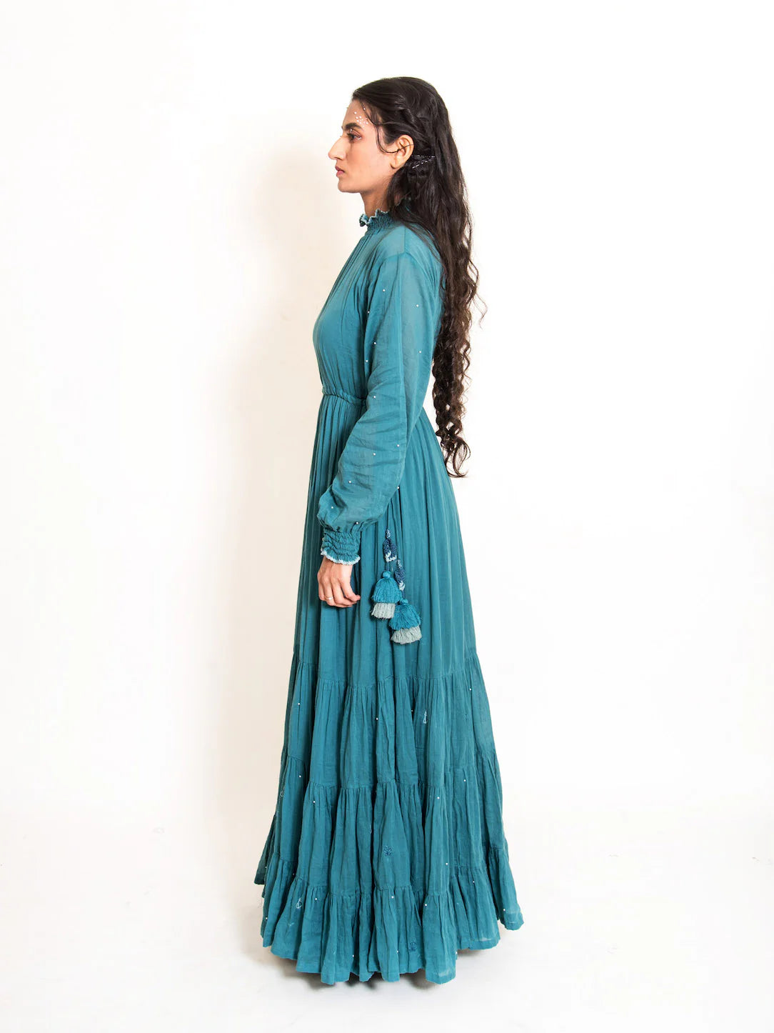 Oys Dress Mul Cotton - Turquoise Green
