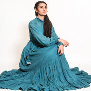 Oys Dress Mul Cotton - Turquoise Green