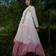 Paschar Dress - Beige and Pink