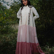 Paschar Dress - Beige and Pink