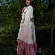 Paschar Dress - Beige and Pink
