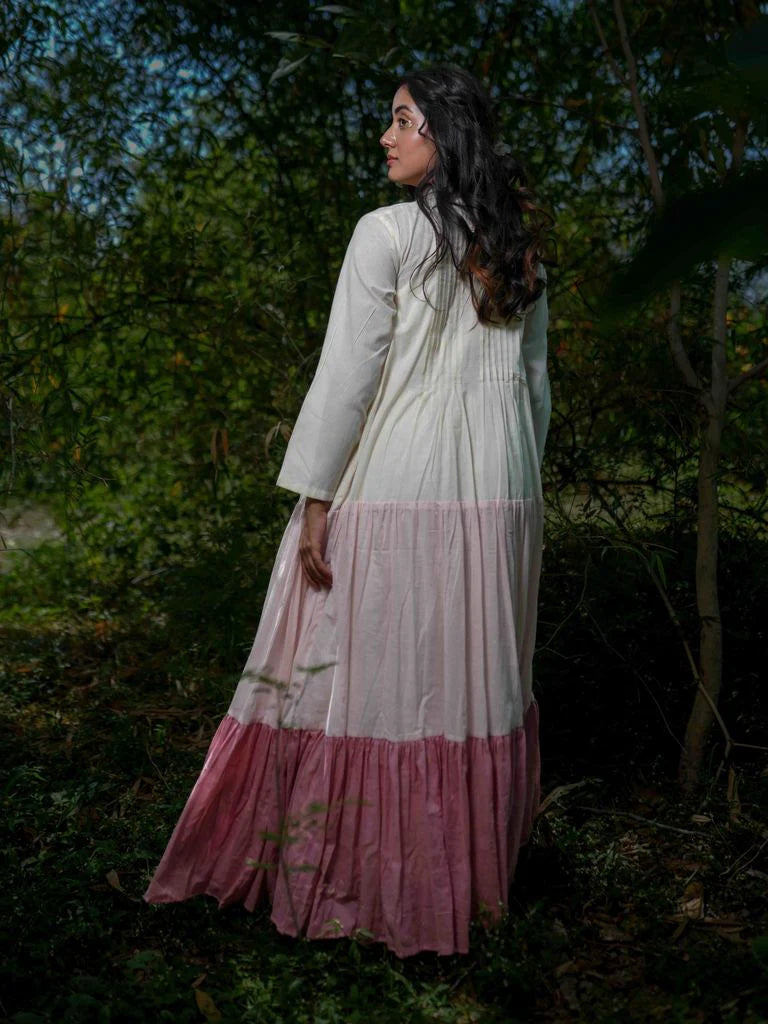 Paschar Dress - Beige and Pink