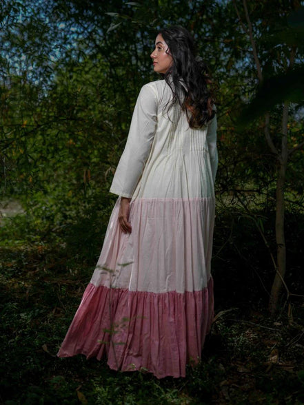 Paschar Dress - Beige and Pink