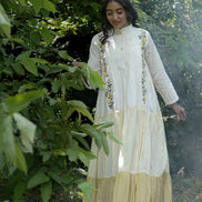 Paschar Dress - Beige and Yellow