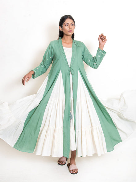 Pelican Set (Dress + Jacket) Mul Cotton - Apple green