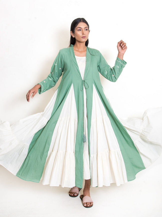 Pelican Set (Dress + Jacket) Mul Cotton - Apple green