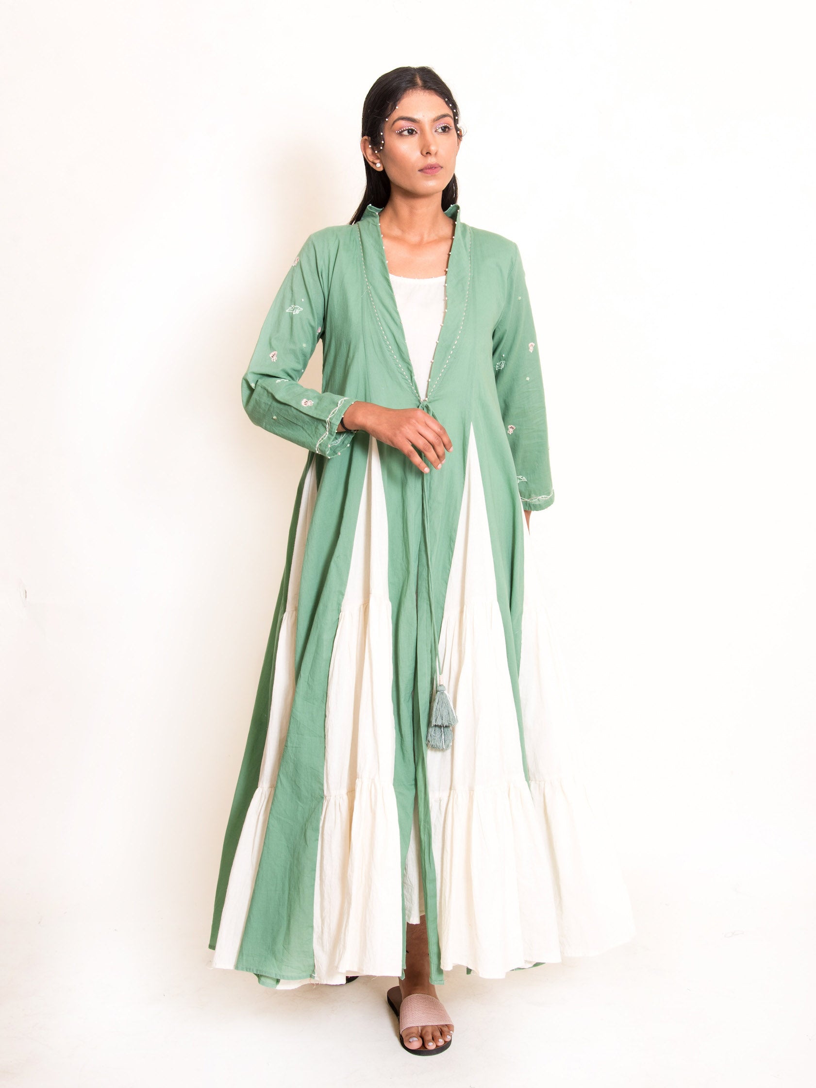 Pelican Set (Dress + Jacket) Mul Cotton - Apple green
