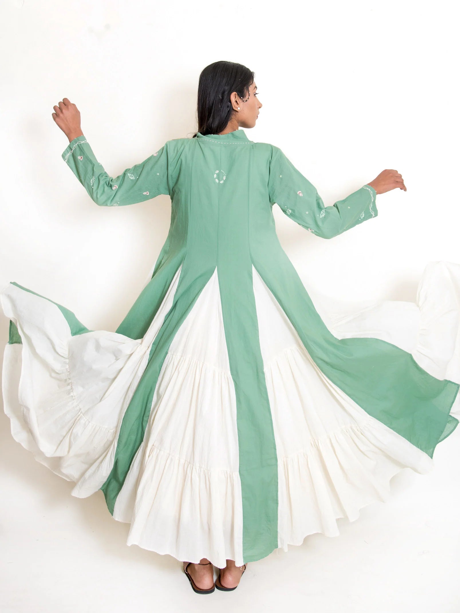 Pelican Set (Dress + Jacket) Mul Cotton - Apple green