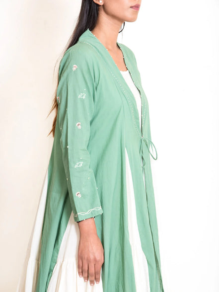 Pelican Set (Dress + Jacket) Mul Cotton - Apple green