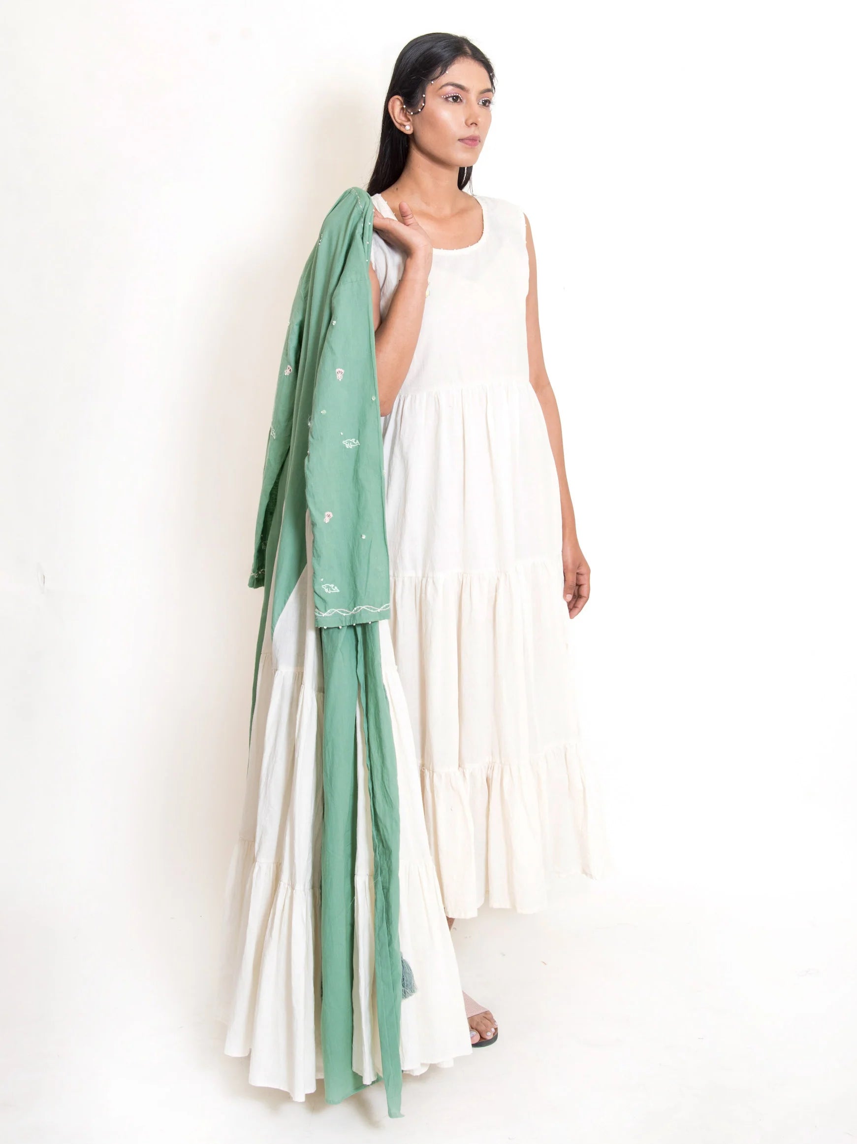 Pelican Set (Dress + Jacket) Mul Cotton - Apple green