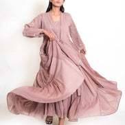 Pelican Set (Dress + Jacket) Mul Cotton - Ash Pink