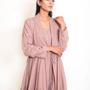 Pelican Set (Dress + Jacket) Mul Cotton - Ash Pink