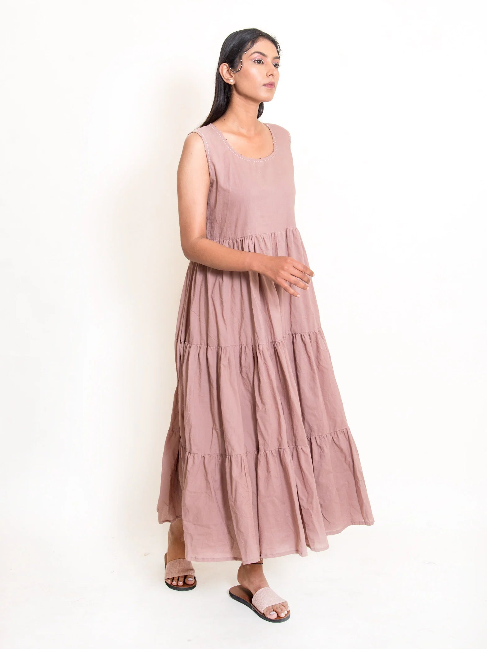 Pelican Set (Dress + Jacket) Mul Cotton - Ash Pink