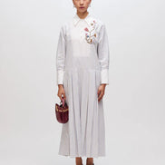 Pinstripe Pressed Petal Dress