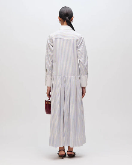 Pinstripe Pressed Petal Dress