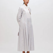 Pinstripe Pressed Petal Dress