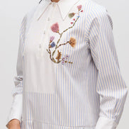 Pinstripe Pressed Petal Dress