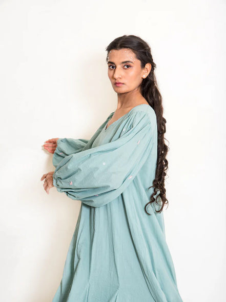 Seeho Dress Mul Cotton - Mint Green