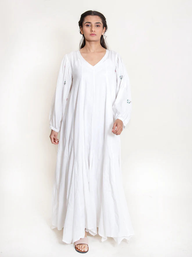 Seeho Dress Mul Cotton - White