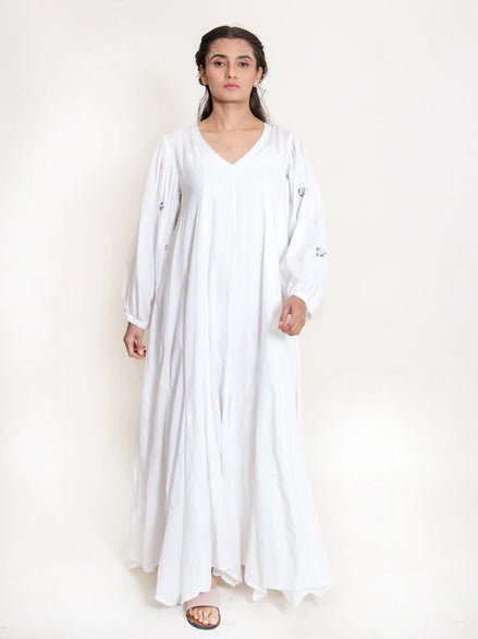 Seeho Dress Mul Cotton - White