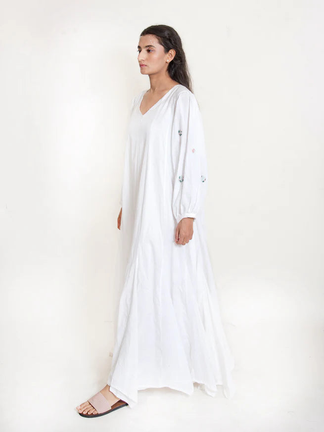 Seeho Dress Mul Cotton - White