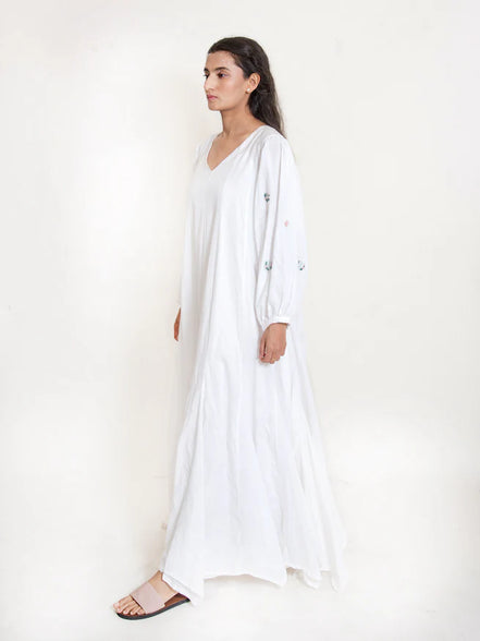 Seeho Dress Mul Cotton - White