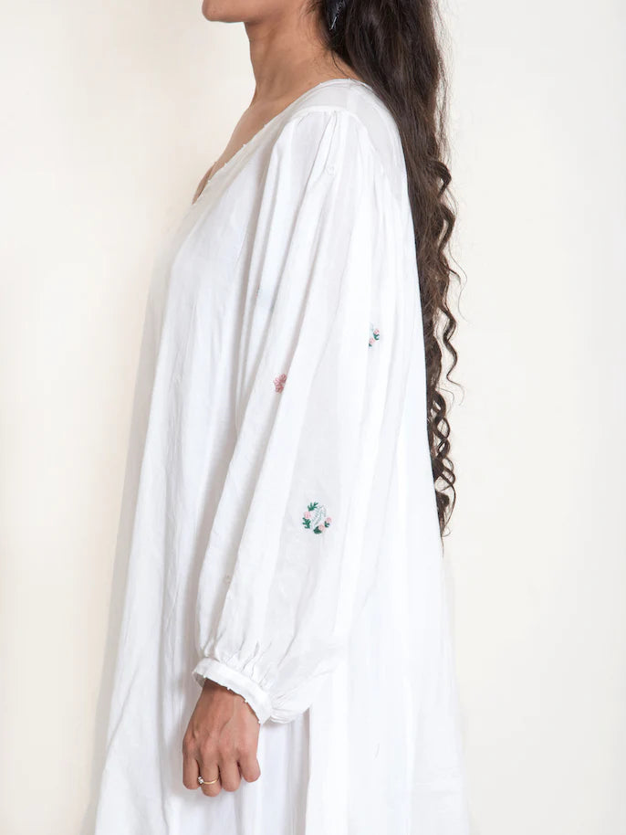 Seeho Dress Mul Cotton - White